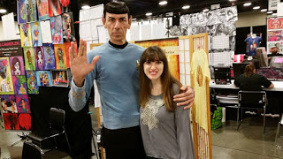 Spock from Star Trek with The Labyrinth Wall Author Emilyann Girdner