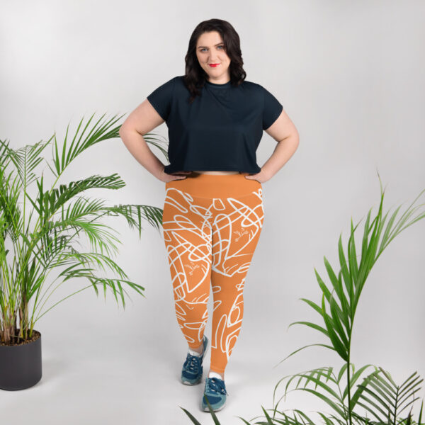 Phoenix by Emilyann Allen orange pattern all-over print plus size leggings