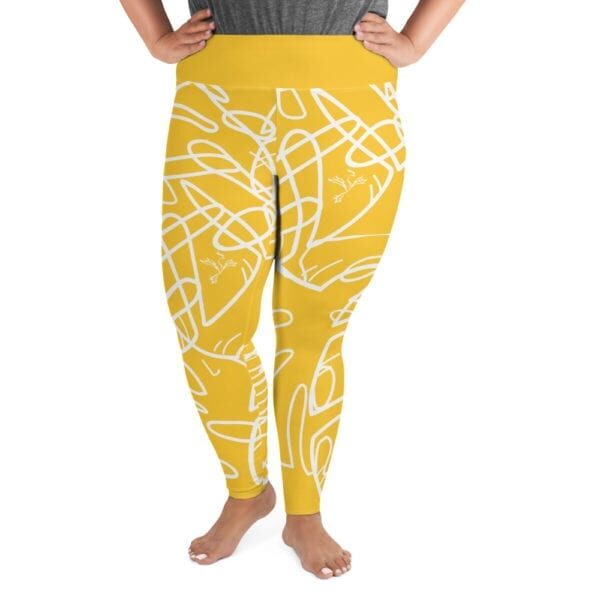 Phoenix by Emilyann Allen yellow pattern all-over print plus size leggings