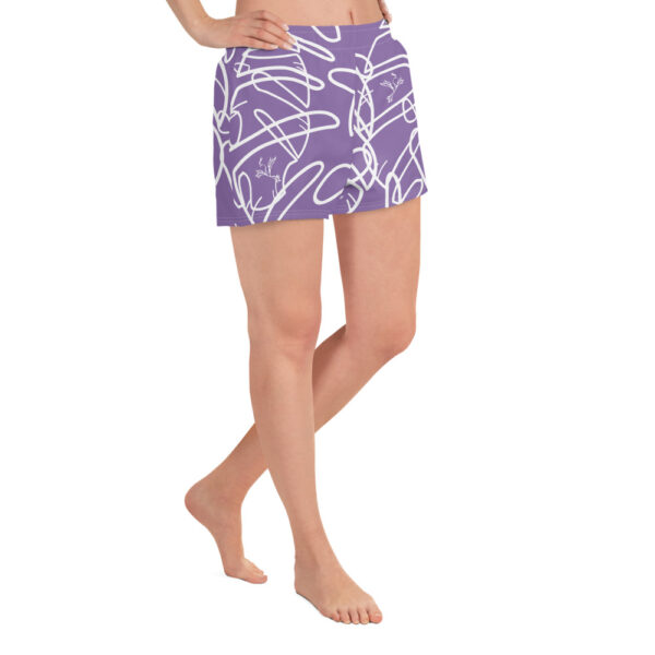Phoenix by Emilyann Allen purple pattern women's athletic short shorts