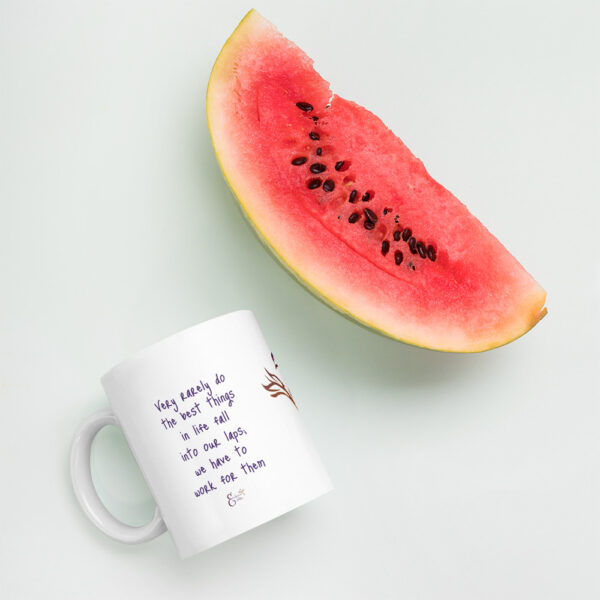 Work for the best things quote and Phoenix logo from Emilyann Allen mug