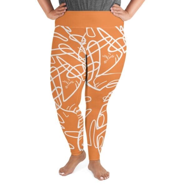 Phoenix by Emilyann Allen orange pattern all-over print plus size leggings