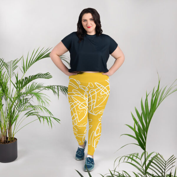 Phoenix by Emilyann Allen yellow pattern all-over print plus size leggings