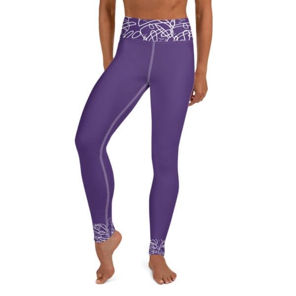 Phoenix by Emilyann Waist and Ankle Pattern Purple Yoga Leggings
