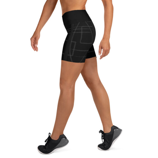 Stripe Pattern Black Yoga Shorts