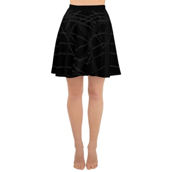 Stripe Pattern Dark Skater Skirt