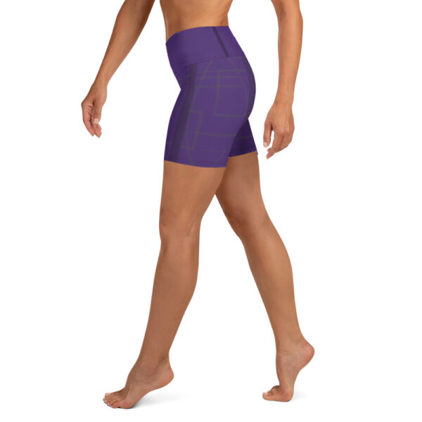 Stripe Pattern Purple Yoga Shorts